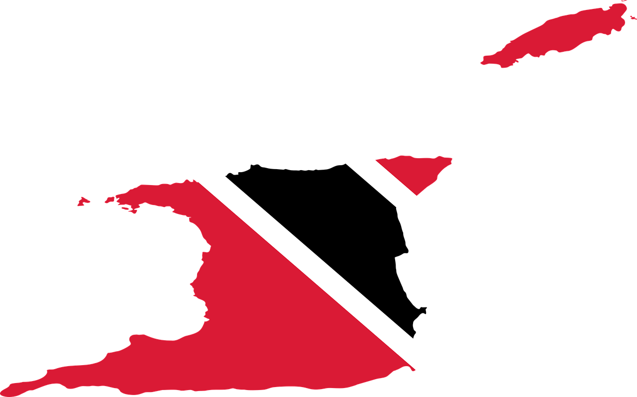 trinidad and tobago, flag, map, borders, country, geography, nation, outline