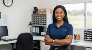 Confident Trinidadian small business owner who has the right small business insurance in Trinidad.